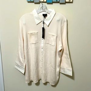 Talbots Women’s Button-Down Sweater Shirt / Brand NWT / Size 3X / Cream Color